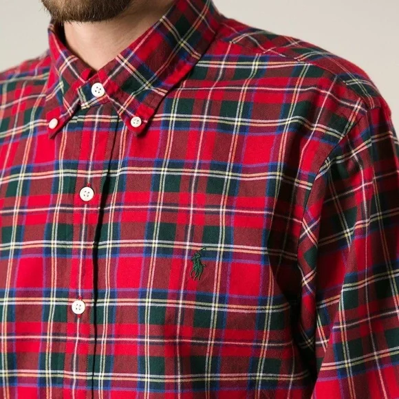 Red plaid ralph lauren shirt new arrivals